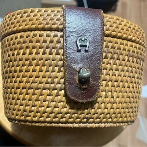 Etienne Aigner Brown and Tan Woven Bag